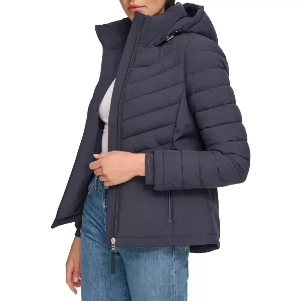 Calvin Klein Womens LightWeight Hooded Puffer JacketClassic Blue