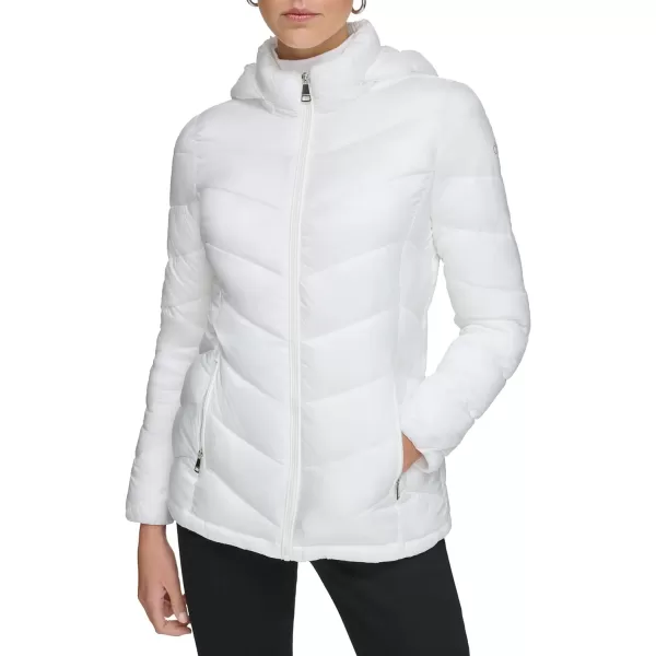 Calvin Klein Womens LightWeight Hooded Puffer JacketCloud