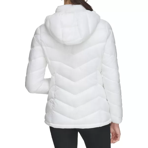 Calvin Klein Womens LightWeight Hooded Puffer JacketCloud