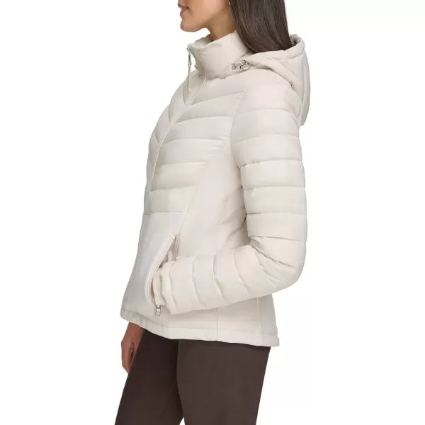 Calvin Klein Womens LightWeight Hooded Puffer JacketStony Beige