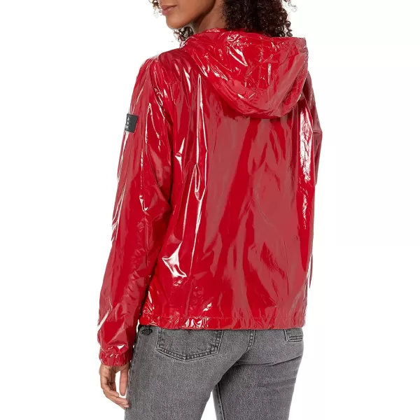 Calvin Klein Womens Lightweight Water Resistant Everyday WindbreakerTango Red