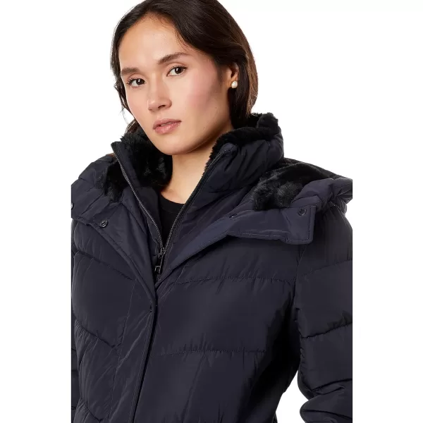 Calvin Klein Womens Long BibFront Puffer JacketNavy