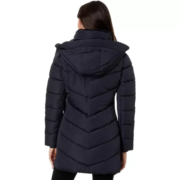 Calvin Klein Womens Long BibFront Puffer JacketNavy