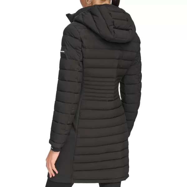 Calvin Klein Womens Long LightWeight Puffer JacketBlack