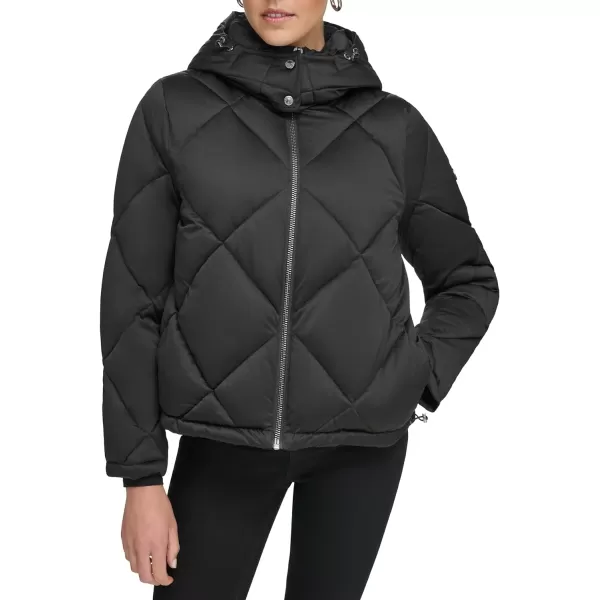 Calvin Klein Womens Quilted Hooded PufferBlack