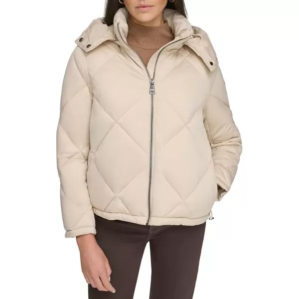 Calvin Klein Womens Quilted Hooded PufferChino