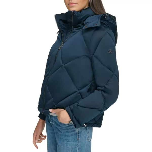 Calvin Klein Womens Quilted Hooded PufferDark Navy