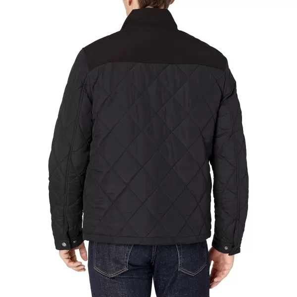 Cole Haan Mens 28 Tonal Mix Media Diamond with Faux Sherpa LiningBlack
