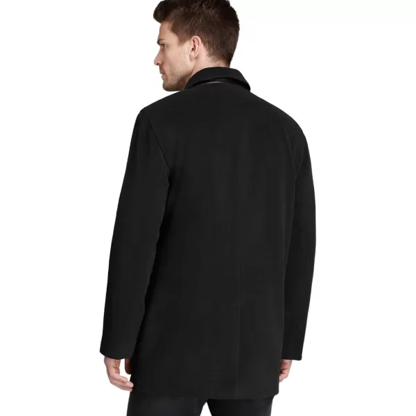 Cole Haan Mens Cashmere Blend Single Breasted Classic Coat With Shirt CollarCharcoal