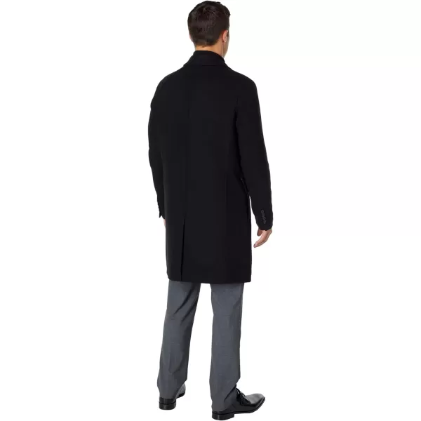 Cole Haan Mens Classic Wool Long Twill CoatBlack