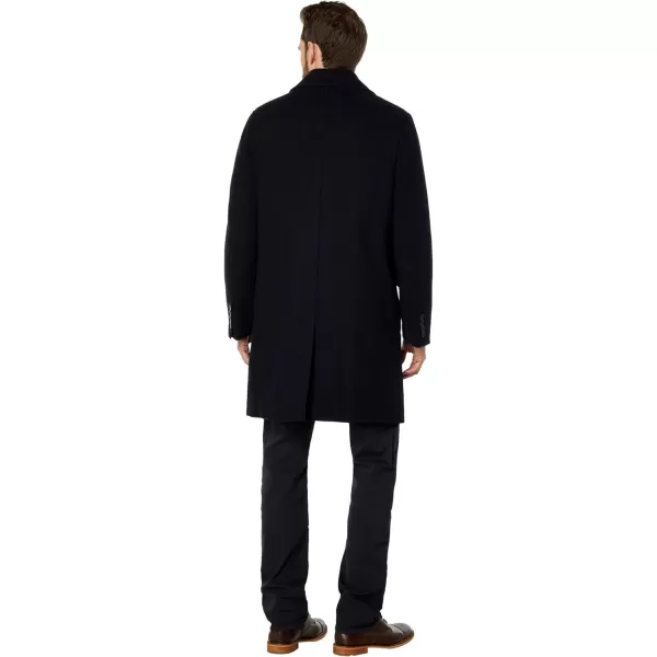 Cole Haan Mens Classic Wool Long Twill CoatNavy