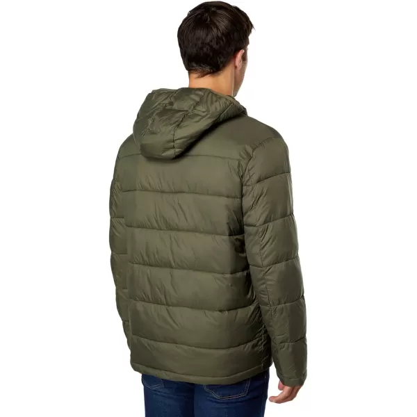 Cole Haan Mens Hooded Nylon Puffer JacketArmy Green