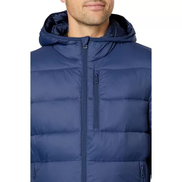 Cole Haan Mens Hooded Nylon Puffer JacketNavy