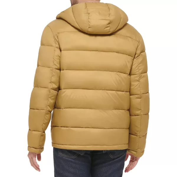 Cole Haan Mens Hooded Nylon Puffer JacketSand