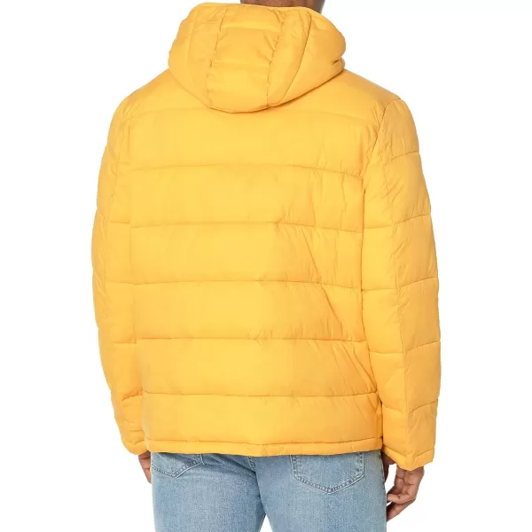 Cole Haan Mens Hooded Nylon Puffer JacketYellow