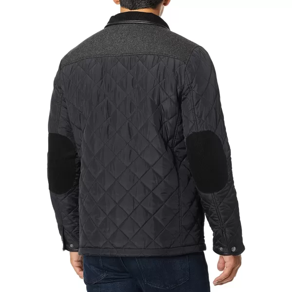 Cole Haan Mens Quilted Jacket with Wool YokeBlack