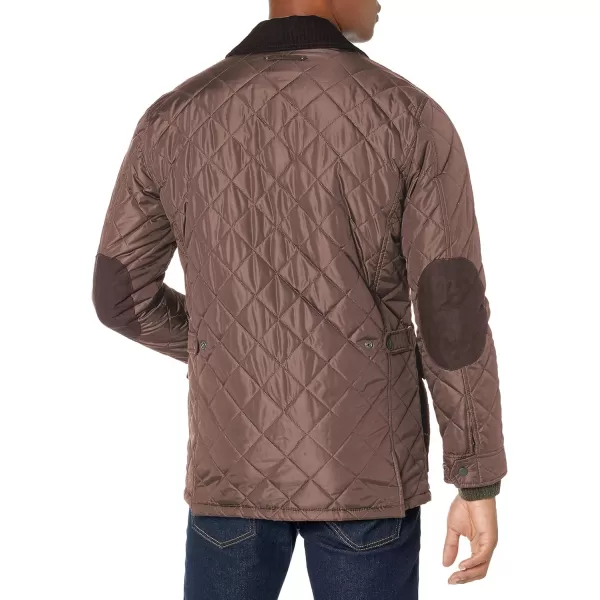 Cole Haan Mens Quilted Nylon Barn Jacket with Corduroy DetailsWren