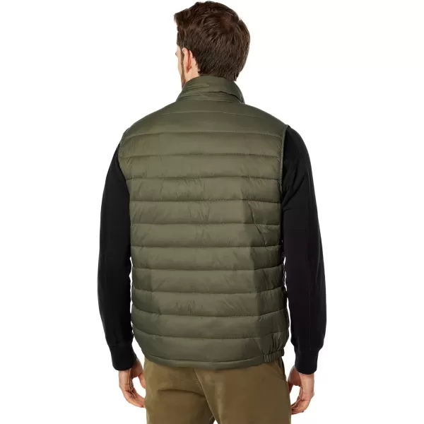 Cole Haan Mens Quilted Puffer Vest with Chest Zip PocketArmy