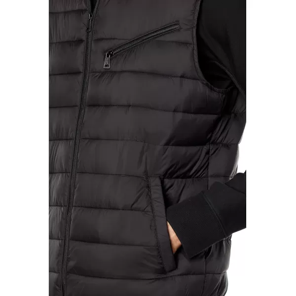 Cole Haan Mens Quilted Puffer Vest with Chest Zip PocketBlack