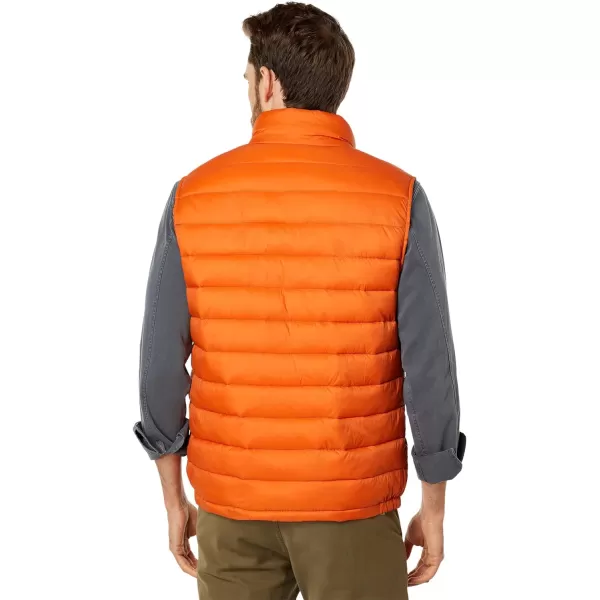 Cole Haan Mens Quilted Puffer Vest with Chest Zip PocketBurnt Orange