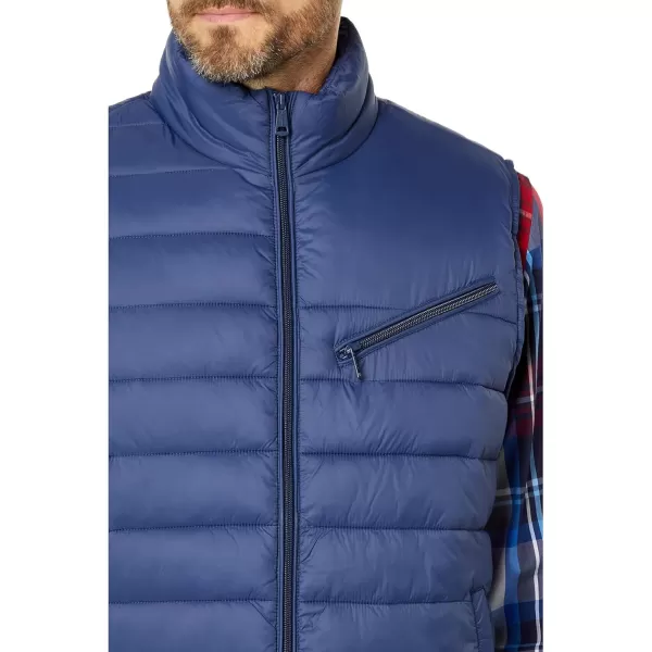 Cole Haan Mens Quilted Puffer Vest with Chest Zip PocketNavy