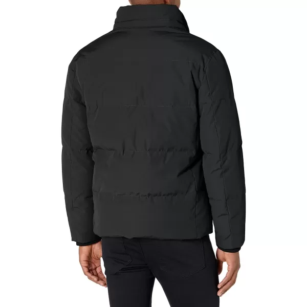 Cole Haan Mens Short Down Parka with Hooded Down CoatBlack