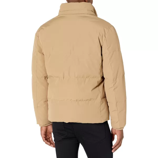 Cole Haan Mens Short Down Parka with Hooded Down CoatKhaki