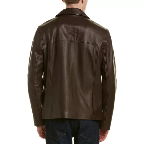 Cole Haan Mens Smooth Leather Collar JacketJava