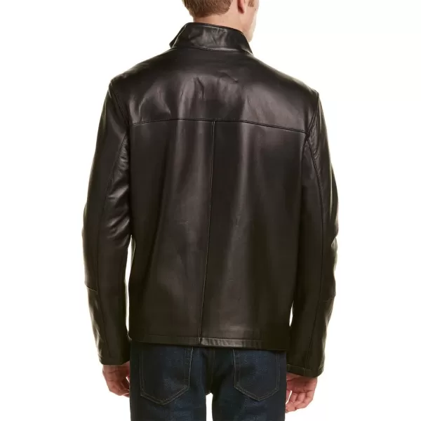 Cole Haan Mens Smooth Leather Moto JacketBlack