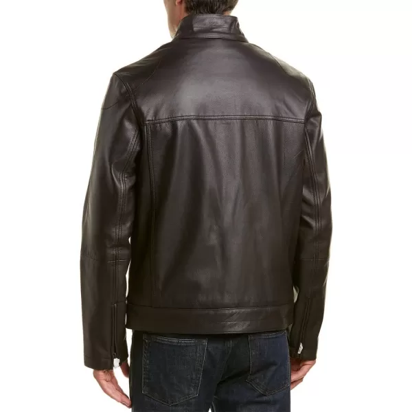 Cole Haan Mens Washed Leather Trucker JacketBrown