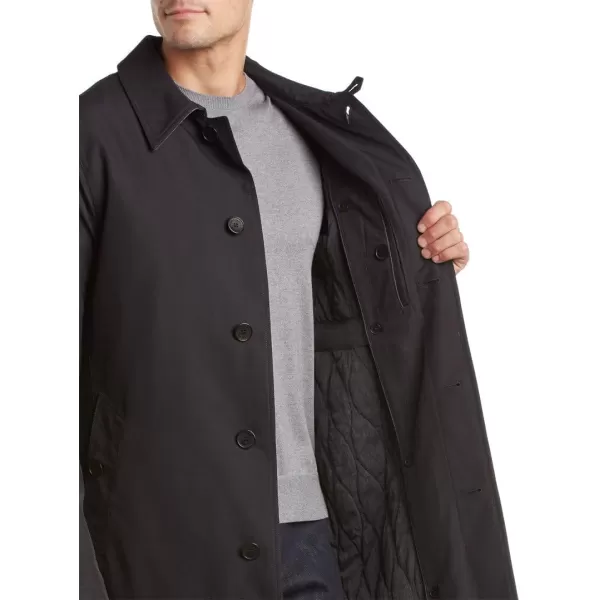 Cole Haan Mens Water Resistant Rain Coat with Removable LinerBlack