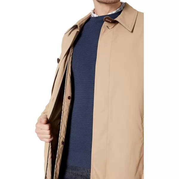 Cole Haan Mens Water Resistant Rain Coat with Removable LinerTan