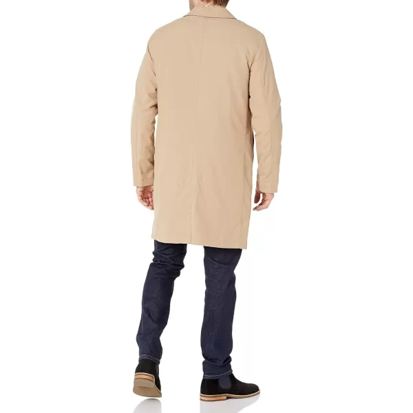 Cole Haan Mens Water Resistant Rain Coat with Removable LinerTan