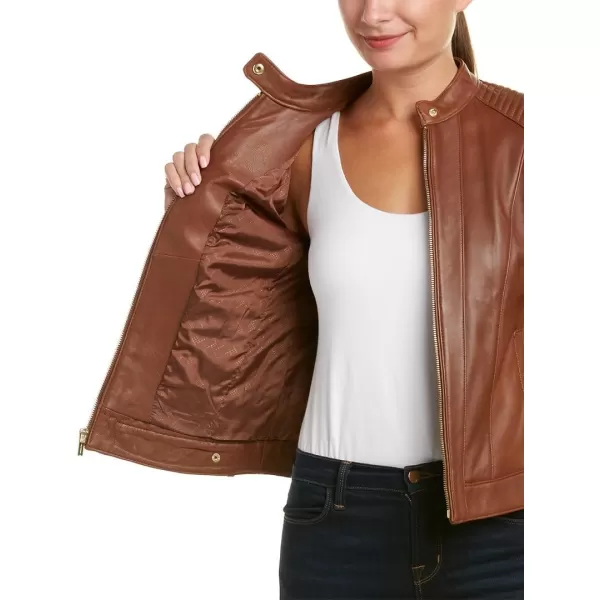 Cole Haan Racer Leather Jacket Women Love to Have in Their ClosetChestnut