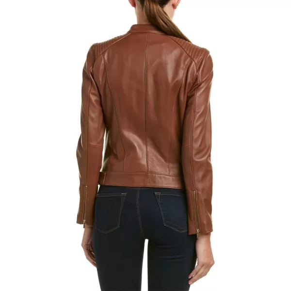 Cole Haan Racer Leather Jacket Women Love to Have in Their ClosetChestnut