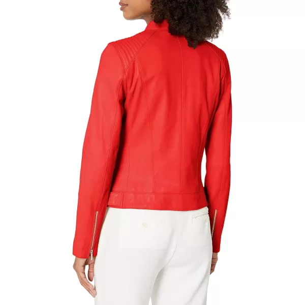 Cole Haan Racer Leather Jacket Women Love to Have in Their ClosetRed