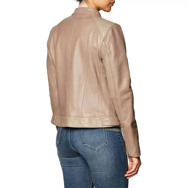 Cole Haan Racer Leather Jacket Women Love to Have in Their ClosetTaupe