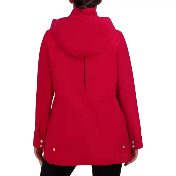 Cole Haan Womens Adjustable Rain Short CoatRed