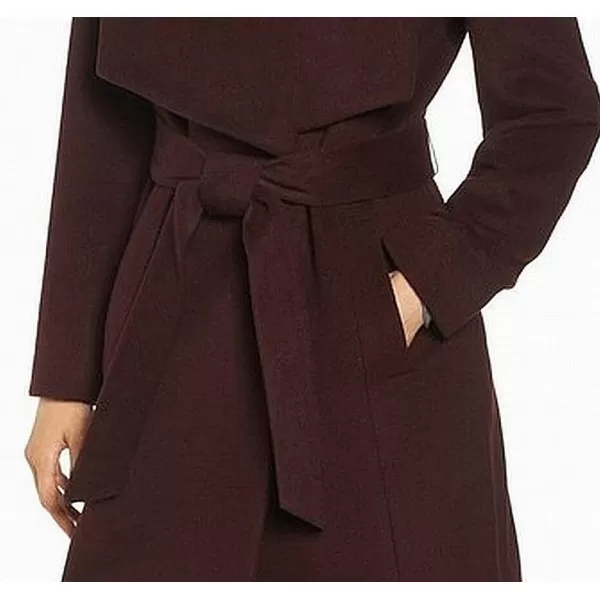 Cole Haan Womens Belted Wool Classically Elegant Coat for YearRound StyleBordeaux