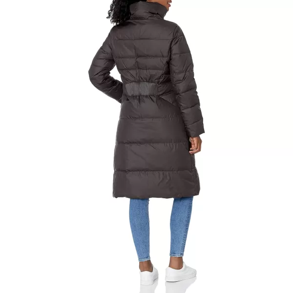 Cole Haan Womens Essential Down Coat with Fur Trim HoodBlack