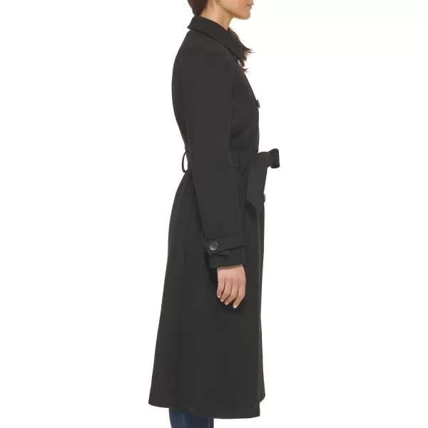 Cole Haan Womens Flared Trench Slick Wool CoatBlack