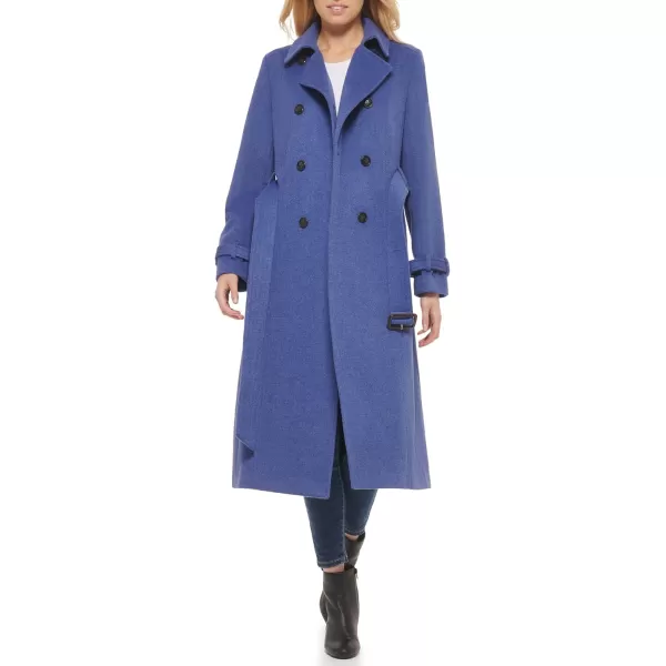 Cole Haan Womens Flared Trench Slick Wool CoatDenim