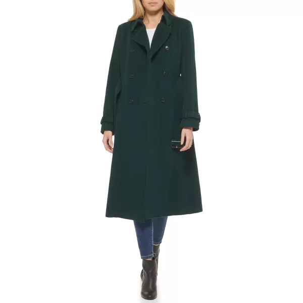 Cole Haan Womens Flared Trench Slick Wool CoatForest