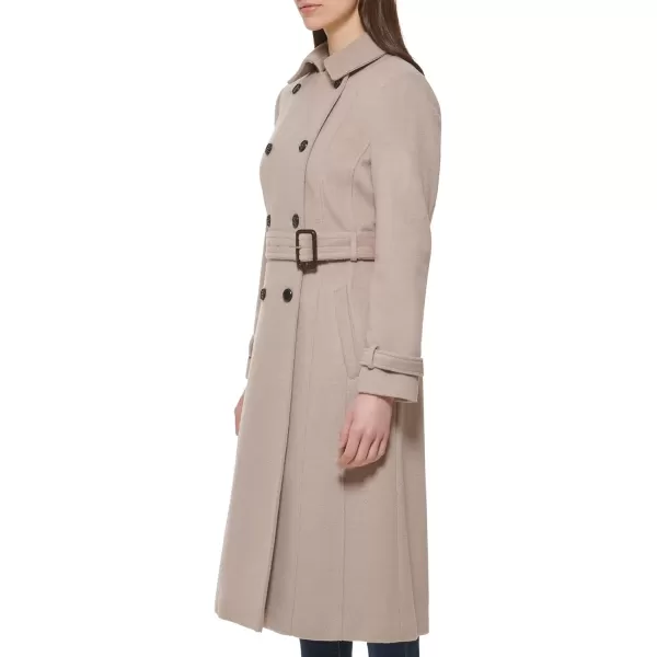 Cole Haan Womens Flared Trench Slick Wool CoatStone