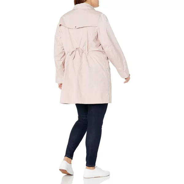 Cole Haan Womens Packable Hooded Rain Jacket with BowCanyon Rose