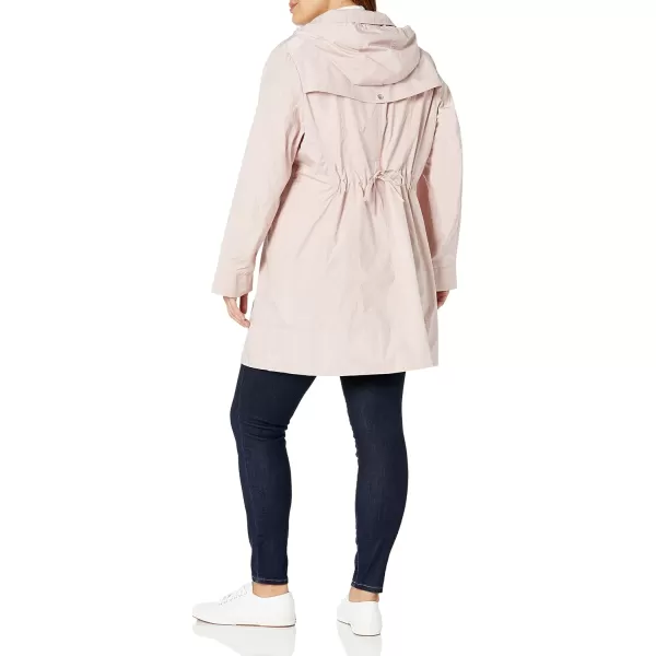 Cole Haan Womens Packable Hooded Rain Jacket with BowCanyon Rose