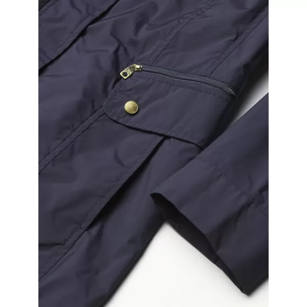 Cole Haan Womens Packable Hooded Rain Jacket with BowInigo