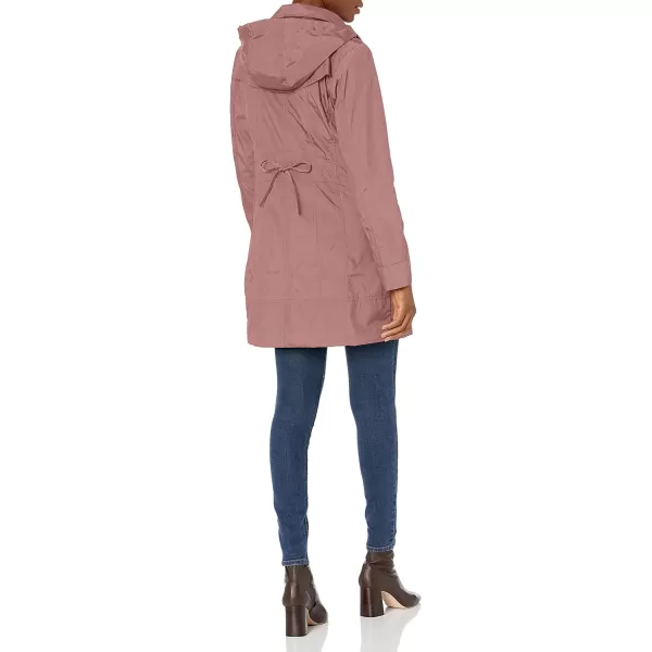 Cole Haan Womens Packable Hooded Rain Jacket with BowMauve