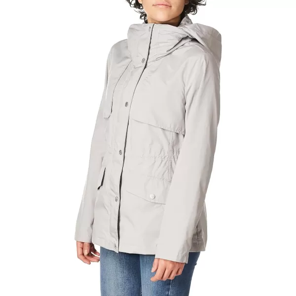 Cole Haan Womens Short Packable Rain JacketPearl Grey