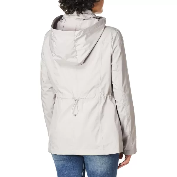 Cole Haan Womens Short Packable Rain JacketPearl Grey